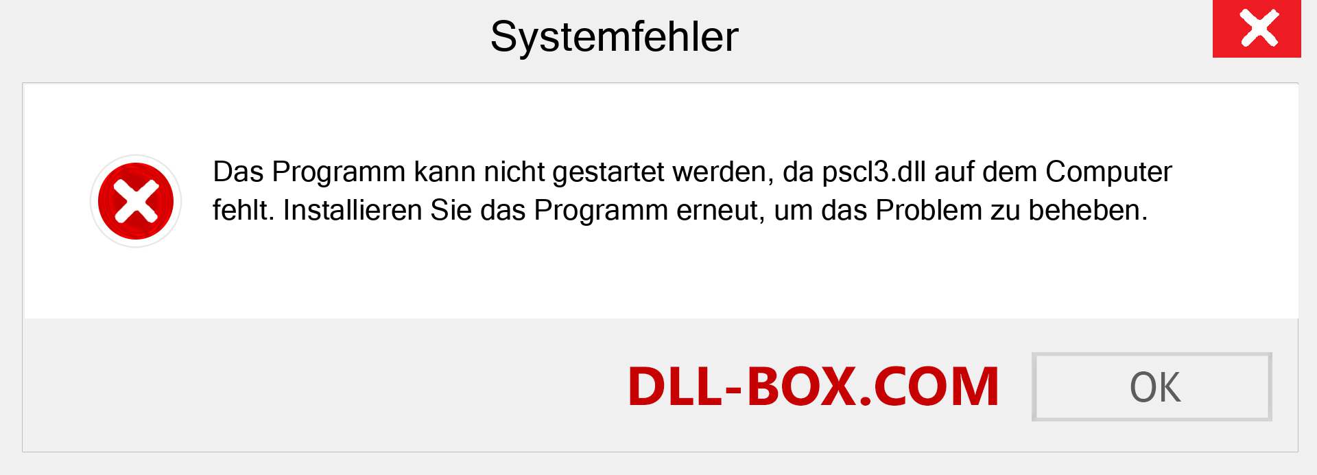 pscl3.dll-Datei fehlt?. Download für Windows 7, 8, 10 - Fix pscl3 dll Missing Error unter Windows, Fotos, Bildern